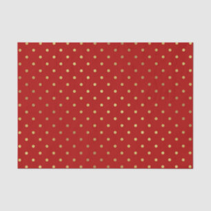 Trendy Gold en Rode Polka Dots Tissuepapier