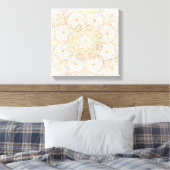 Trendy Gold Floral Mandala Marble Design Canvas Afdruk (Insitu (Slaapkamer))