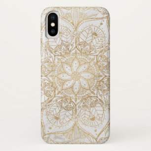 Trendy Gold Floral Mandala Marble Design Case-Mate iPhone Case