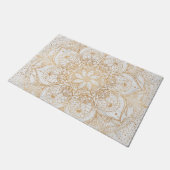 Trendy Gold Floral Mandala Marble Design Deurmat (Schuin)