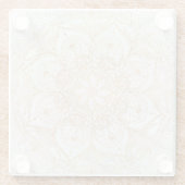 Trendy Gold Floral Mandala Marble Design Glazen Onderzetter (Achterkant)