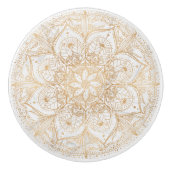 Trendy Gold Floral Mandala Marble Design Keramische Knop (Voorkant)