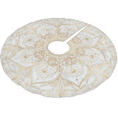 Trendy Gold Floral Mandala Marble Design Kerstboom Rok (Gekanteld)