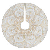Trendy Gold Floral Mandala Marble Design Kerstboom Rok (Voorkant)