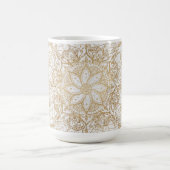 Trendy Gold Floral Mandala Marble Design Koffiemok (Center)