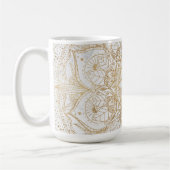 Trendy Gold Floral Mandala Marble Design Koffiemok (Links)