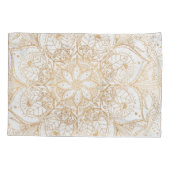Trendy Gold Floral Mandala Marble Design Kussensloop (Achterkant)