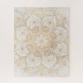 Trendy Gold Floral Mandala Marble Design Legpuzzel (Verticaal)