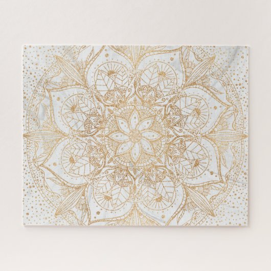 Trendy Gold Floral Mandala Marble Design Legpuzzel (Horizontaal)