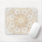 Trendy Gold Floral Mandala Marble Design Muismat (Met muis)