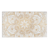 Trendy Gold Floral Mandala Marble Design Naambadge (Voorkant)
