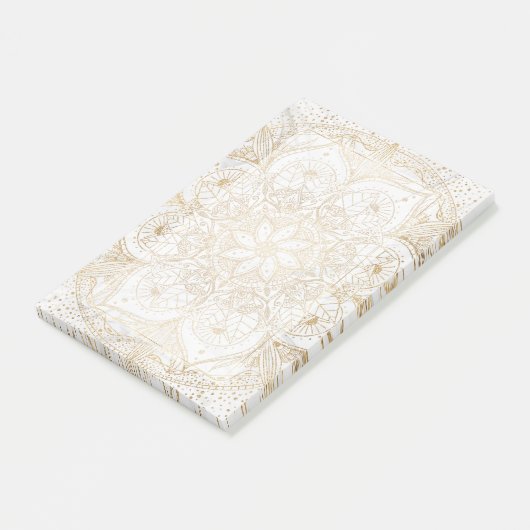 Trendy Gold Floral Mandala Marble Design Post-it® Notes (Schuin)