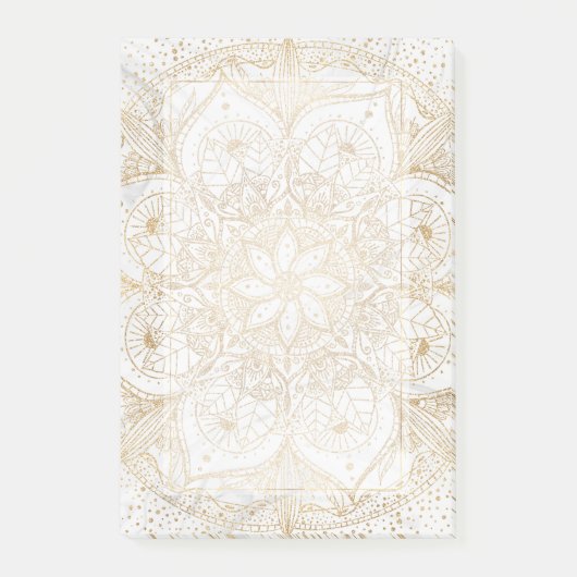 Trendy Gold Floral Mandala Marble Design Post-it® Notes (Voorkant)