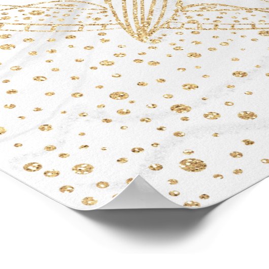 Trendy Gold Floral Mandala Marble Design Poster (Hoek)