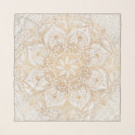 Trendy Gold Floral Mandala Marble Design Sjaal<br><div class="desc">Een moderne,  elegante glanzende faux gold Flower handgetekende mandala kunst,  op een wit marmer abstract afbeelding,  met geometrische vormen,  bloemblaadjes,   zon silhouetten,  gouden confetti stippen,  tribal,  Azteekse geometrische elementen,  op een witte marmeren achtergrond. Dit stijlvolle Mandala-ontwerp zal je dag zeker opfleuren.</div>