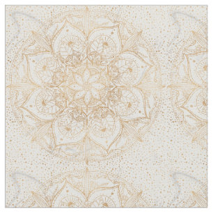 Trendy Gold Floral Mandala Marble Design Stof