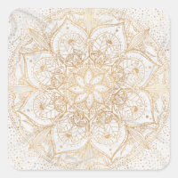 Trendy Gold Floral Mandala Marble Design