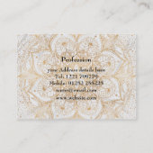 Trendy Gold Floral Mandala Marble Design Visitekaartje (Achterkant)