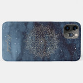 Trendy Gold Floral Mandala Navy Blue Case-Mate iPhone Case (Achterkant (horizontaal))