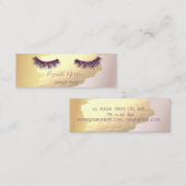Trendy Gold Foil Brush Stroke, Glitter Lashes Mini Visitekaartje (Voorkant / Achterkant)