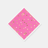 Trendy Gold Foil Confetti Hot Pink Servetten (Hoek)