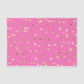 Trendy Gold Foil Confetti Hot Pink Tissuepapier (Voorkant)