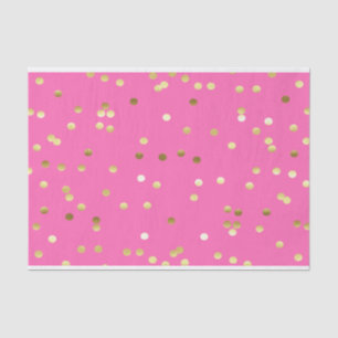 Trendy Gold Foil Confetti Hot Pink Tissuepapier