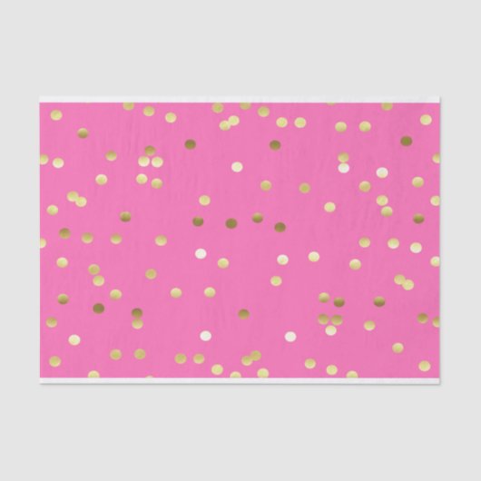 Trendy Gold Foil Confetti Hot Pink Tissuepapier (Voorkant)
