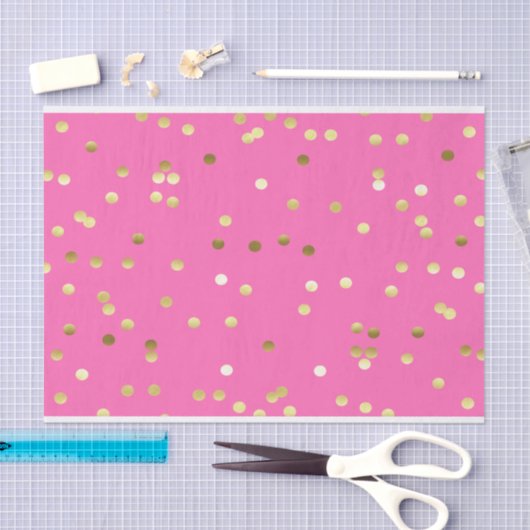 Trendy Gold Foil Confetti Hot Pink Tissuepapier (Craft)
