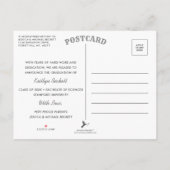 Trendy Gold Foil Script 3 Foto Afstuderen Aankondigingskaart (Achterkant)