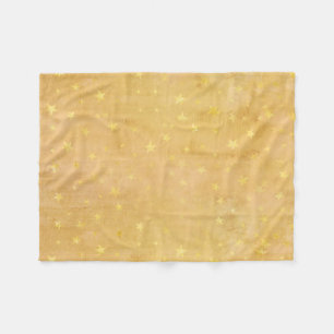 Trendy Gold Foil Stars Waterverf Fleece Deken