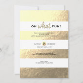 Trendy Gold Foil Striped kerstparty Kaart (Voorkant)