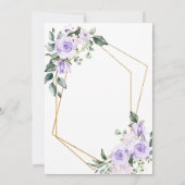 Trendy Gold Geometric Lila Floral Spring Invitati Kaart (Achterkant)
