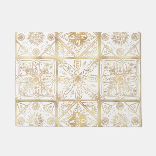 Trendy  Gold Geometric Ornament Tile Art Deurmat (Voorkant)