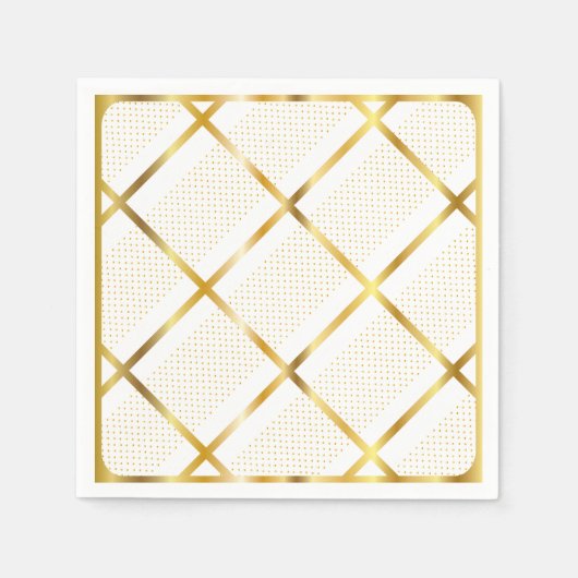 Trendy Gold Geometric Pattern Golden Stylish Art Servet (Voorkant)