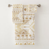 Trendy Gold Geometric Tribal Aztec Pattern Bad Handdoek (Insitu)