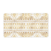 Trendy Gold Geometric Tribal Aztec Pattern Etiket (Voorkant)
