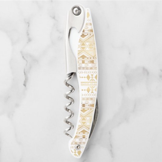 Trendy Gold Geometric Tribal Aztec Pattern Kurkentrekker (Voorkant)