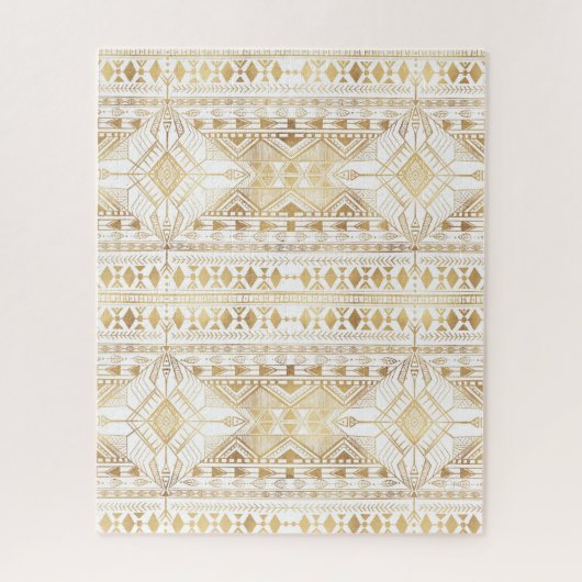 Trendy Gold Geometric Tribal Aztec Pattern Legpuzzel (Verticaal)