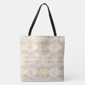 Trendy Gold Geometric Tribal Aztec Pattern Tote Bag (Voorkant)