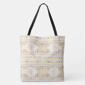 Trendy Gold Geometric Tribal Aztec Pattern Tote Bag (Achterkant)