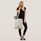Trendy Gold Geometric Tribal Aztec Pattern Tote Bag (Op model)