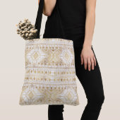 Trendy Gold Geometric Tribal Aztec Pattern Tote Bag (Dichtbij)