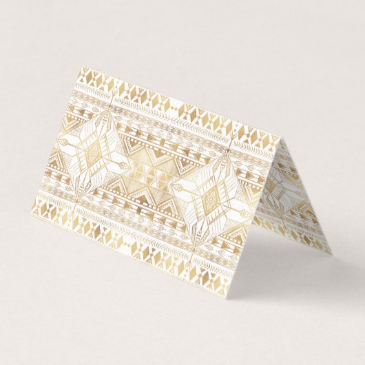 Trendy Gold Geometric Tribal Aztec Pattern Visitekaartje (Achterkant)