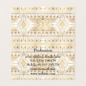 Trendy Gold Geometric Tribal Aztec Pattern Visitekaartje (Binnenkant ongevouwen)