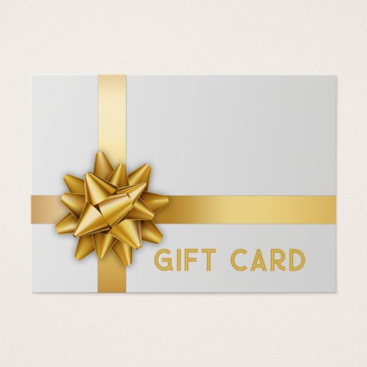 Trendy Gold Gift Bow Satin Ribbon White-kaartje Visitekaartje (Voorkant)