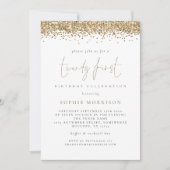 Trendy Gold Glitter 21e verjaardag Kaart (Voorkant)