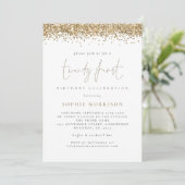 Trendy Gold Glitter 21e verjaardag Kaart (Staand voorkant)