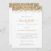 Trendy Gold Glitter 21ste verjaardag Kaart (Voorkant / Achterkant)