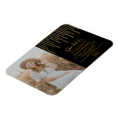 Trendy Gold Glitter Afstudeerder Party Photo Invit Magneet (Linkerzijde)